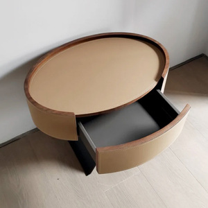 Chất Lượng Tốt Phong Cách Châu Âu Hình Dạng Hình Bầu Dục X Chân Da Đầu Giường Bàn Đầu Giường Cho Ngôi Nhà Biệt Thự Căn Hộ - Product Image 2