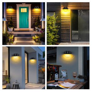 AIBO <b>Solar</b> Wall Lamp Warm <b>Light</b> Outdoor <b>Garden</b> <b>Fence</b> Lighting Decorative Landscape <b>Light</b> - Product Image 2