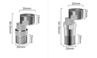 Coude télescopique Diamètre variable Pied incurvé Accessoire de robinet de douche Joint excentrique Robinet de douche Angle de vis allongé