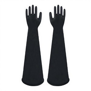 ถุงมือนิรภัยนีโอพรีนสีดำสำหรับงานอุตสาหกรรม HASIBINAQIBI ทนทาน กันลื่น กันน้ำ รูปทรงฝ่ามือแบบกำหนดเองได้ สำหรับใช้ในห้องปลอดเชื้อ - Product Image 1