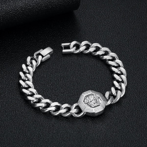 2025 nuevo diseño de moda Medusa italiana joyería griega acero inoxidable 18K chapado en oro pulsera de eslabones cubanos para hombre - Product Image 4