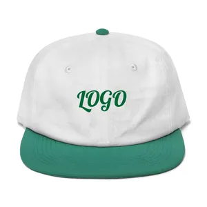 Toptan erkek düz ağız boş yeni düz dönemi 6 Panel Vintage özel nakış logo snapback şapka toptan