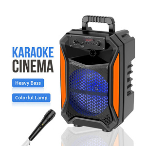 ลำโพงบลูทูธกำลังสูง 10W สำหรับคาราโอเกะ ปาร์ตี้กลางแจ้ง ลำโพงพกพาขนาดเล็ก ลำโพง RGB ลำโพงโฮม KTV เสียงคุณภาพสูง ซับวูฟเฟอร์พกพา - Product Image 1