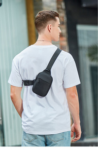 Sac de poitrine compact pour <span class=keywords><strong>homme</strong></span>, <span class=keywords><strong>petit</strong></span> <span class=keywords><strong>format</strong></span>, léger, sac bandoulière pour téléphone portable, portefeuille, cartes, usage quotidien en extérieur - Product Image 4