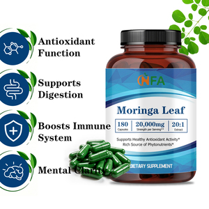 OEM ODM NFA Moringa Leaf Capsules 180 Capsules/Bottle Antioxidant Function Supports Digestion Boosts Immune System for Adults - Product Image 5