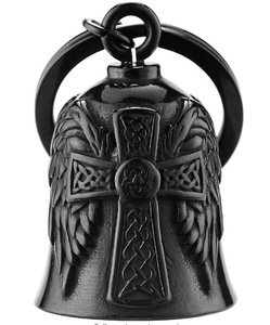 Cloche de moto vintage <span class=keywords><strong>en</strong></span> acier inoxydable avec logo personnalisé du fabricant, motif Aigle américain porte-bonheur - Product Image 6