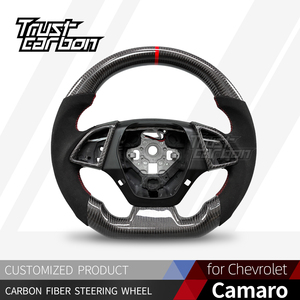 Volante Calefactable de Fibra de Carbono Personalizado para Chevrolet <span class=keywords><strong>Camaro</strong></span> RS SS ZL1 LT1 Edición <span class=keywords><strong>Hot</strong></span> <span class=keywords><strong>Wheels</strong></span> 2016-2022 - Product Image 2