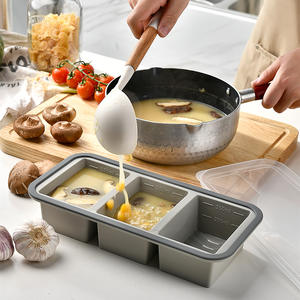 売れ筋プラスチック製格子ランチボックス食品冷凍保存ボックス鮮度保持蓋付き食品保存型 - Product Image 2