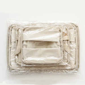 Boîte de rangement en coton et <span class=keywords><strong>lin</strong></span> de petite taille pour le bureau, panier de rangement en tissu pliable multi-cosmétiques avec poignées - Product Image 5