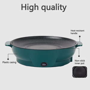 Casserole électrique pour la maison, marmite électrique essentielle pour la maison et l'extérieur, poêle électrique antiadhésive - Product Image 2