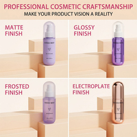 Flacon pulvérisateur cosmétique transparent au design capsule unique avec pompe et capuchon de protection pour sérum de soin, nettoyant visage et parfum