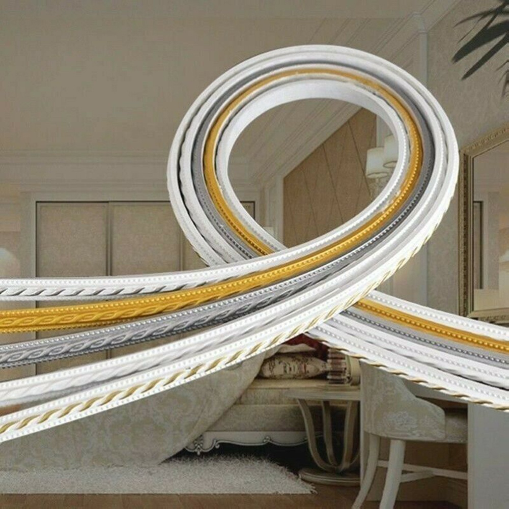 Flexible Molding Trim Self Adhesive 16.4 Feet Peel and Stick Crown Molding Wall Trim,Ceiling Molding for Wardrobe Door Furniture