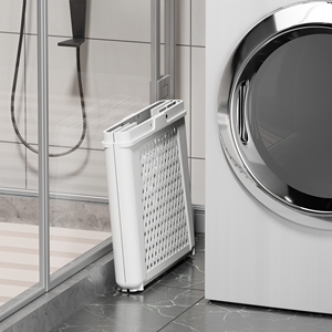Nieuwe aanwinst: opvouwbare wasmand van kunststof, wasmand op wielen, badkamerorganizer, wasmand met opvouwbaar ontwerp - Product Image 6