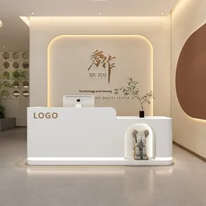 Mostrador de Recepción Moderno y Sencillo de Madera para Pequeños Negocios, Barberías, Tiendas de Ropa, Salones de Belleza, Mostrador de Caja, Recepción de Empresa - Product Image 3