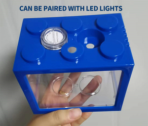 Mini Vis Tanks Betta <span class=keywords><strong>Aquarium</strong></span> <span class=keywords><strong>Aquarium</strong></span> Tank Fish Bowl Bouwsteen Kantoor Tafel Decoratie Home Decor Voerbox Led licht - Product Image 2