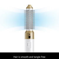 Bleu de Prusse 6 en 1, brosse sèche-cheveux multi-styler professionnelle, peigne à air chaud, fer à boucler, boucleur pour cheveux avec étui en cuir