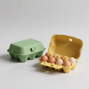 Free Sample Custom Color 6 8 10 12 15 24 30 Egg Paper <b>Pulp</b> Egg Box Tray With Printed Logo Label for Chicken Eggs - Product Image 3