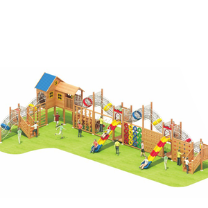 Columpio de madera para niños, pasillo de madera, patio de juegos al aire libre, equipo de aventura - Product Image 4