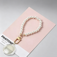 Porte-clés photo vierge en acrylique avec bracelet imitation perle, mini cadre photo rond transparent à insérer, cadeau personnalisé DIY, cadeau pour photomaton