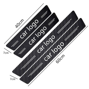 KLT Nuevo Juego de 4 Protectores de Umbral de Puerta para Coche con Logotipo UV, Protector de Vinilo Antirrayas, Tira de Umbral de Fibra de Carbono de Alta <span class=keywords><strong>Calidad</strong></span> - Product Image 1