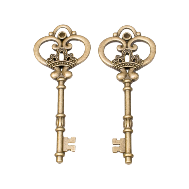 High Quality Custom Vintage Bronze Keychain Chinese Factory's Antique Skeleton Key Decorative Metal Craft Made From Zinc Alloy