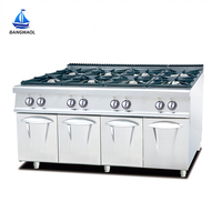 Cuisinière à gaz professionnelle en acier inoxydable pour la restauration hôtelière, cuisines de grands restaurants, cuisinière à gaz robuste avec brûleurs en fonte
