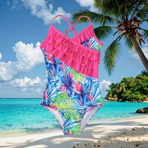 Maillots de bain de luxe personnalisés à motifs imprimés de haute qualité, ensemble 3 pièces, tenues de plage assorties pour la famille, service OEM pour femmes - Product Image 1