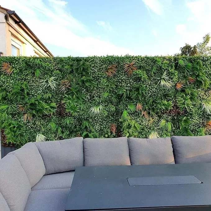 קיר ירוק אנכי לוח דשא מלאכותי מוט ארוך מזויף דשא מלאכותי עלים קיר דבק אנכי סימולציית גינה מקורה