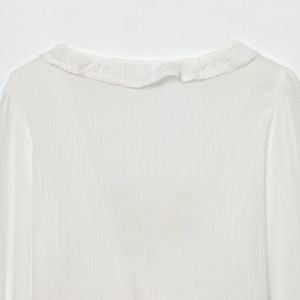 PB&ZA Donna 2026 Primavera Nuova Moda Camicette in <span class=keywords><strong>Tulle</strong></span> Decorativo Laminato Ricamato Vintage a Maniche Lunghe Blusas Chic da Donna - Product Image 6