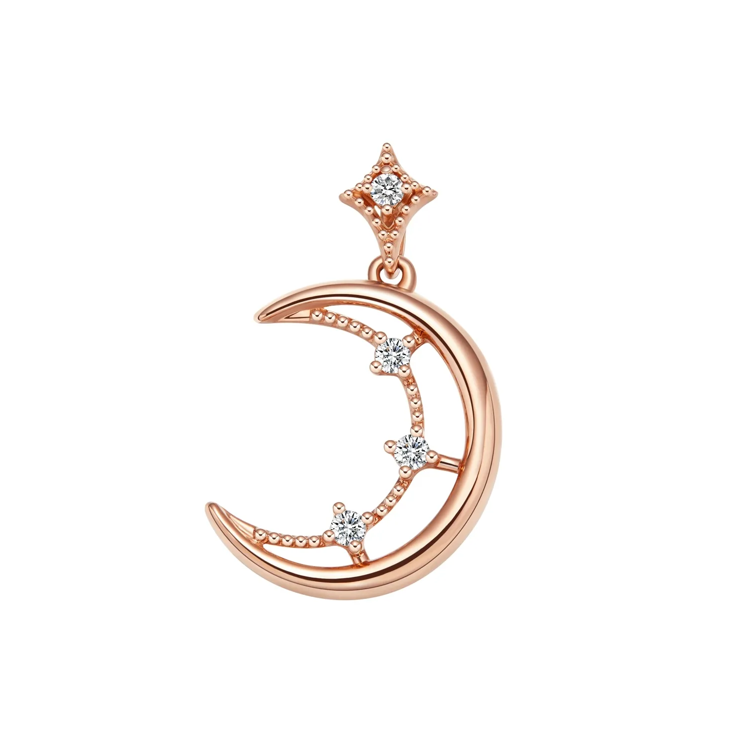 Jingzhanyi sert plus de 30 marques de bijoux dans le monde entier 18K or diamant étoile lune pendentif PT950 diamant pendentif personnalisation