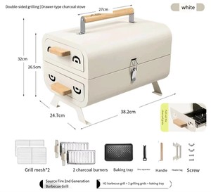 <strong>Small</strong> Modern Metal <strong>Gas</strong> Grill Outdoor Portable Folding Adjustable Height Smokeless Auto Ignition for Camping Picnic <strong>BBQ</strong> - Product Image 2