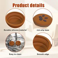 Bols pliables en silicone 2 en 1 pour chiens, pour les voyages, bol portable pour nourriture et eau pour animaux de compagnie avec mousqueton, bol pliable de luxe pour chien