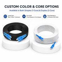 Kabel Drop Preconnectorized OEM Simplex SC UPC FTTH Indoor Outdoor Pre-terminated Optical Fiber Drop Patch Cord untuk FTTX Telecom