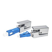 Square LC Bare Fiber Adapter Metal Flange Coupler for Bare Fiber & Patch Cord Connection 5G Telecom Wiring Accessory