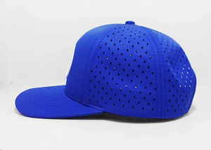 Oem Custom 6 Panel PVC Patch Logo <b>Waterproof</b> Gorras White Polyester Spandex Baseball Cap Laser Cut Hole Perforated Golf Dad <b>Hat</b> - Product Image 4