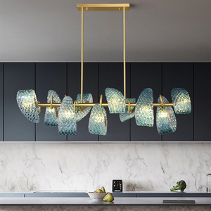 Lampes suspendues design en verre bleu paon à LED modernes pour couloir, bar, chambre à coucher, lustre, <span class=keywords><strong>luminaire</strong></span> suspendu - Product Image 3