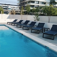 Chaise longue d'extérieur en aluminium, lit de soleil double, imperméable, pour piscine, plage, hôtel, terrasse