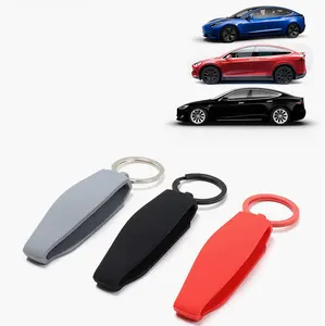 For Tesla Model S Car Remote Key Fob Cover Case Holder Shell Keychain White