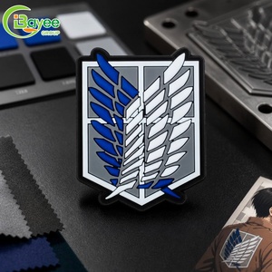 Anime <strong>Attack</strong> <strong>Titan</strong> Investigation Corps Embroidered Patches PVC Wings Horse Hook Loop Fastener Rubber Flower Silicone Patches - Product Image 1