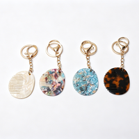 Porte-clés en acétate motif écaille de tortue, ornement de sac tendance, vente en gros de porte-clés