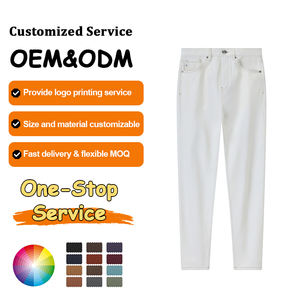 جينز رجالي مخصص للارتداء اليومي بخصر متوسط وتصميم مستقيم كلاسيكي مريح مع سحاب وأزرار - Product Image 1