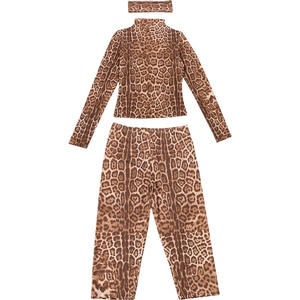 Viviblook Z1230ST02 Nouvel ensemble pour femme, haut à manches longues à imprimé léopard, pantalon slim ajusté, bandeau, ensemble 3 pièces - Product Image 5