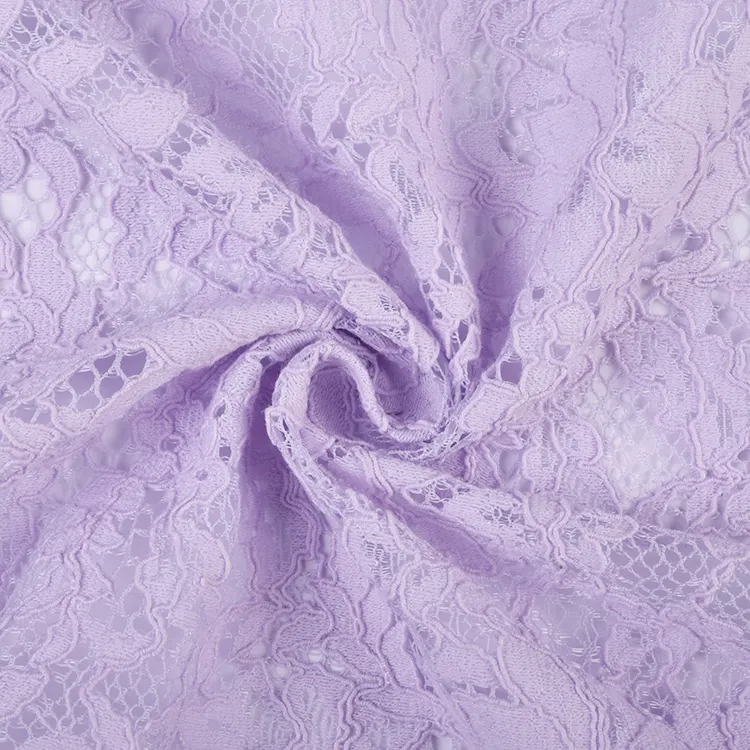 Nueva tela de encaje de nailon Jacquard de algodón bordado para tela de ropa de mujer