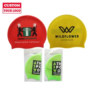 Customized Waterproof Silicone Swimming Caps Promotional Gift Pool Swim Cap Printed and Water-resistant
