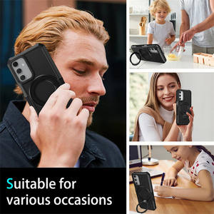 Hybrid TPU + PC Ring Stand Holder Armor Back Case para Samsung <span class=keywords><strong>Galaxy</strong></span> A56 A36 A55 A25 A35 A15 A54 A34 A53 A73 A10S A05S A24 A32 - Product Image 5