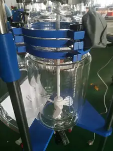 Reator de vidro industrial de alta eficiência, 50l, cristalização, reator