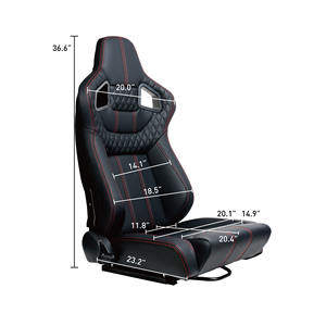 Sièges de voiture noirs de haute qualité, sièges baquets sport réglables pour la simulation de course, pour <span class=keywords><strong>BMW</strong></span> et Honda, en cuir - Product Image 3