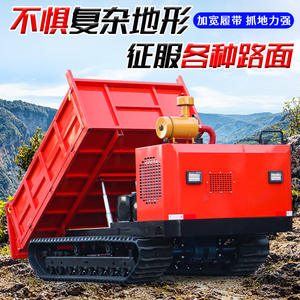 Petit véhicule de transport sur chenilles auto-déchargant pour terrains accidentés, adapté à l'agriculture, aux vergers et aux travaux de construction en montagne - Product Image 1