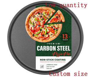 Plat à <span class=keywords><strong>pizza</strong></span> rond perforé en acier au carbone antiadhésif écologique de 13 pouces, plat à pâtisserie profond, compatible four - Product Image 1