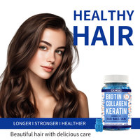 Gummies OEM Biotine Collagène Kératine Vitamine B7 pour des Cheveux, des Ongles et une Peau Sains Complément Végétalien